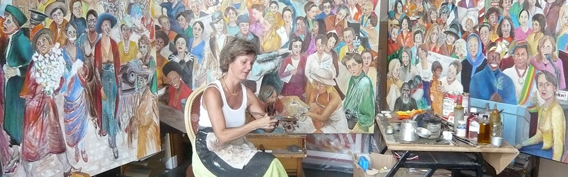 Mireille Miller at work in her studio